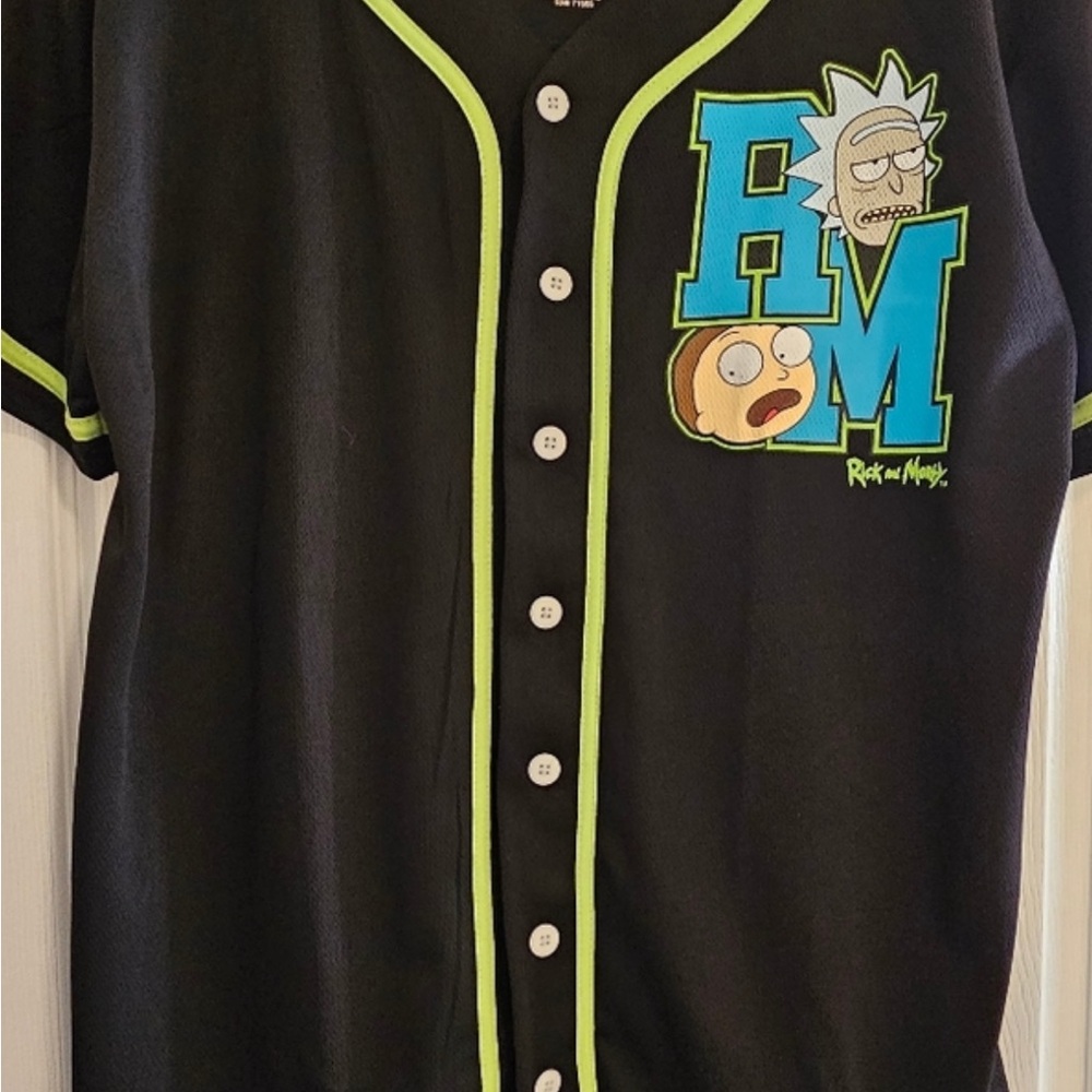 Black Baseball Jersey with Green Accents